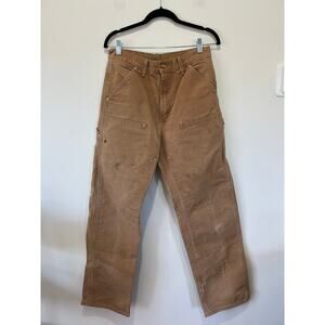 Carhartt pants carpenter double knees mens 32x34 (actual inseam 32) tan flaws
